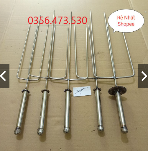 xien nuong ga vit inox.quay mini